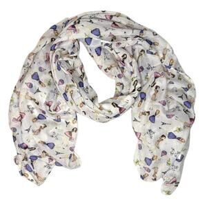 Joico Bella Pilar Art to Wear Novelty Print Scarf Poodle Paris Eiffel Paris Chic